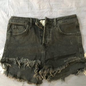 Black Jean Shorts, distressed